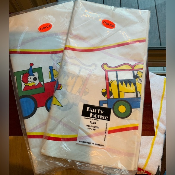 Other - Vintage NOS Clown Circus Paper Table Cloth Covers (2)